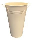 Unbranded - Cream Metal Tin Bucket 19cm Diameter