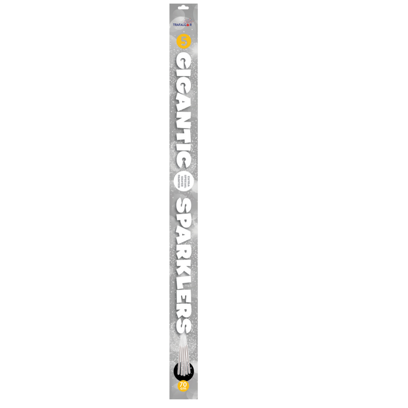 (200 Wedding Sparklers) 70cm Silver Coated Extra Extra Long (27") with (2 Min and 60 Seconds of Gold Sparkle Time) Category F1 Safety