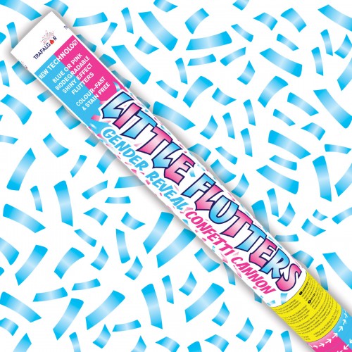 Trafalgar - Little Flutters 50cm Gender Reveal Confetti Cannon Blue (Pack of 1)