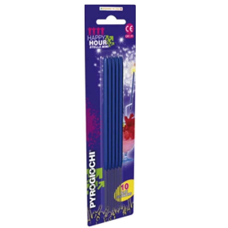 Pyrogiochi - 10 x Blue Sparklers With Gold Sparkle (15.5cm Long) Category F1 Safety-addcolours.co.uk