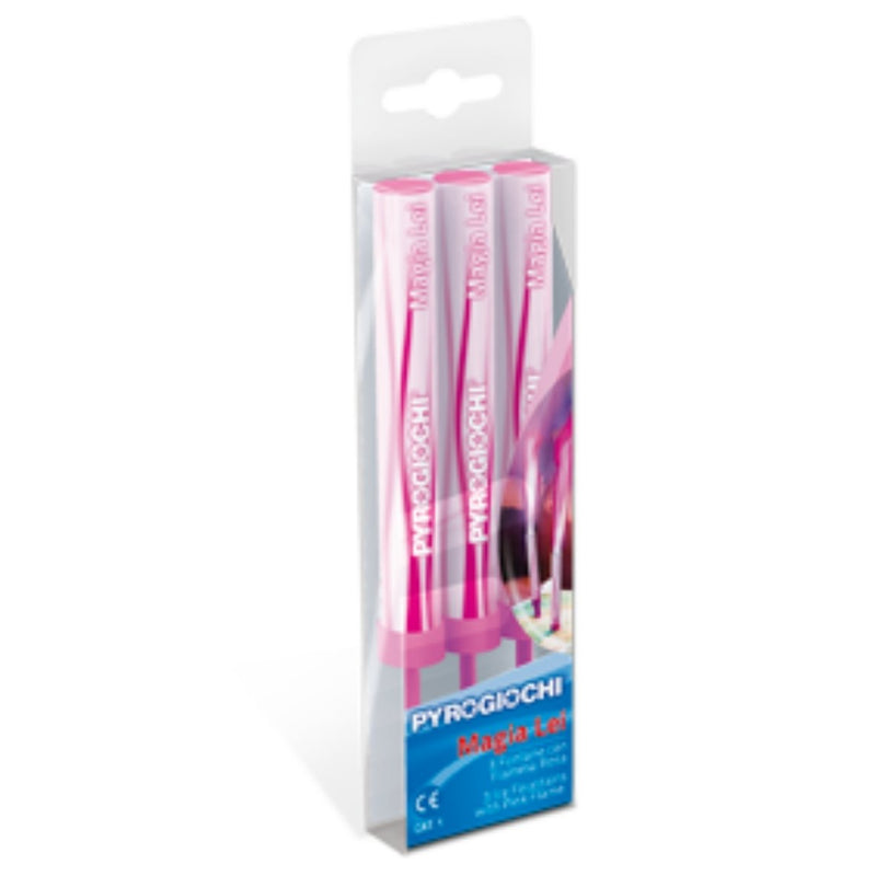 Pyrogiochi - 3 x Pink Hand Held Ice Fountain Sparklers With Pink Effect Category F1 Safety-addcolours.co.uk