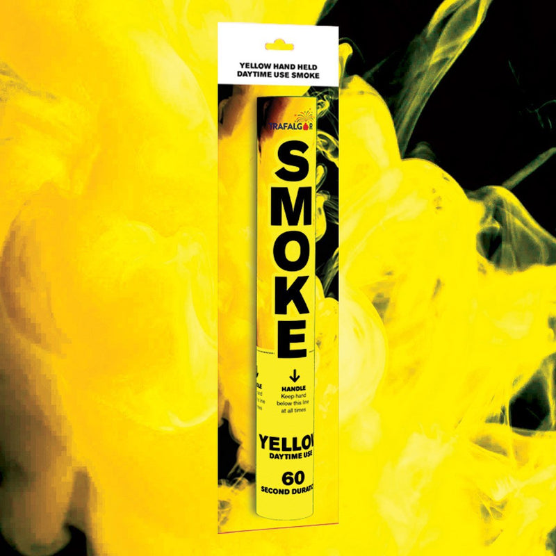 Trafalgar - Yellow Outdoor Daytime Coloured Smoke Grenades Category F1 Safety-addcolours.co.uk