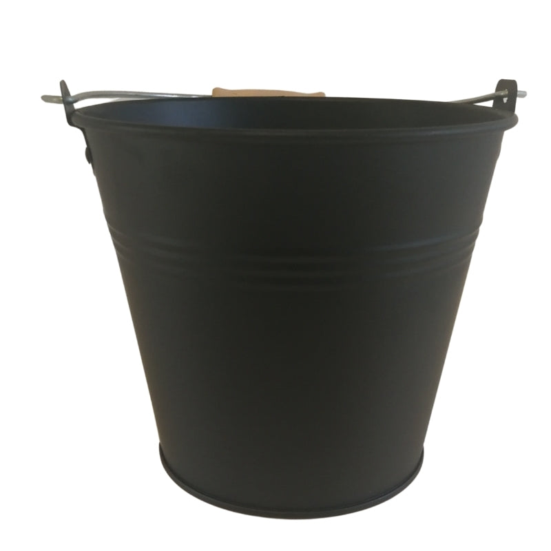 Unbranded - Black Metal Tin Bucket With Handle 15cm Diameter-addcolours.co.uk