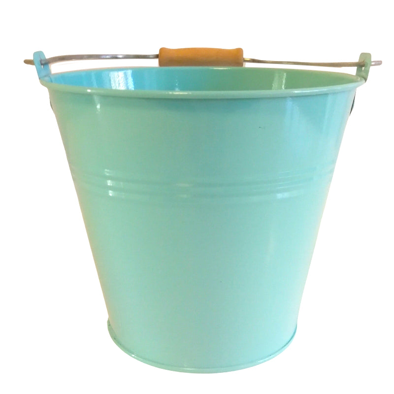Unbranded - Blue Metal Tin Bucket With Handle 15cm Diameter-addcolours.co.uk