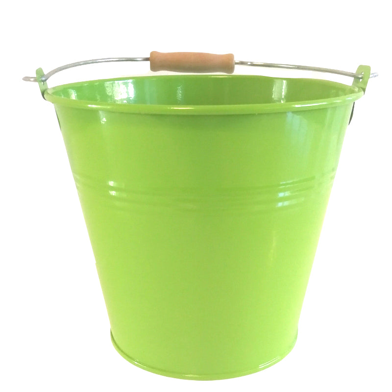 Unbranded - Green Metal Tin Bucket With Handle 15cm Diameter-addcolours.co.uk