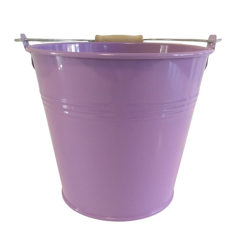 Unbranded - Purple Metal Tin Bucket With Handle 15cm Diameter-addcolours.co.uk
