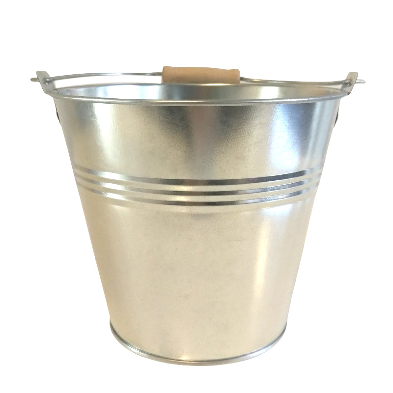 Unbranded - Silver Metal Tin Bucket With Handle 15cm Diameter-addcolours.co.uk