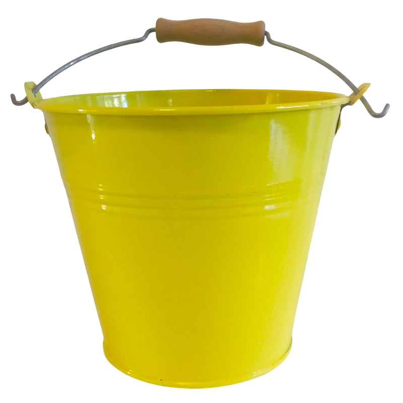 Unbranded - Yellow Metal Tin Bucket With Handle 15cm Diameter-addcolours.co.uk